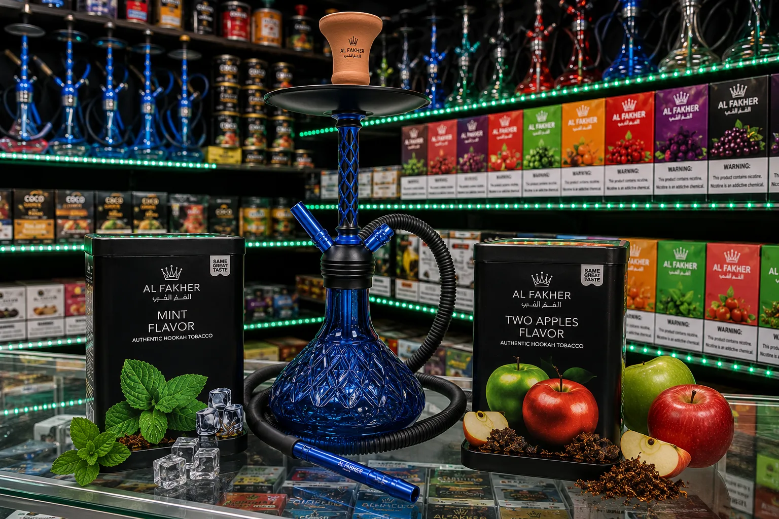 Al Fakher hookah setup at Smokey Houston