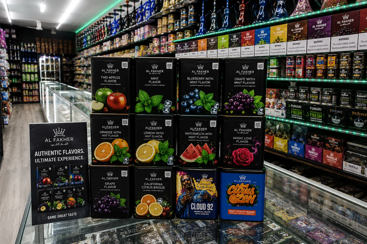 Al Fakher hookah and shisha flavors at Smokey Houston
