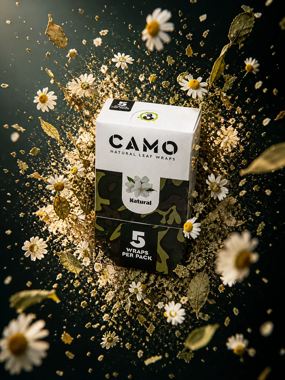 Camo Natural Leaf Wraps with flowers at Smokey Houston