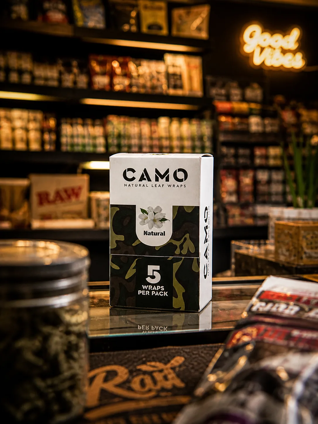 Camo Natural Leaf Wraps at Smokey Houston