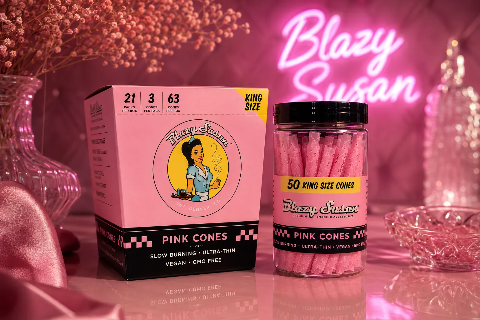 Premium pink cones at Smokey Houston