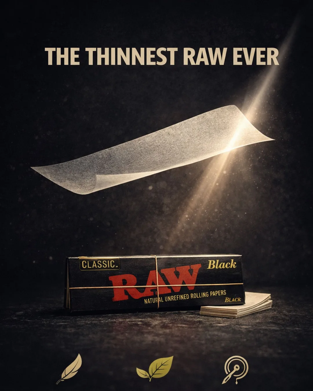 RAW Black natural unrefined rolling papers at Smokey Houston