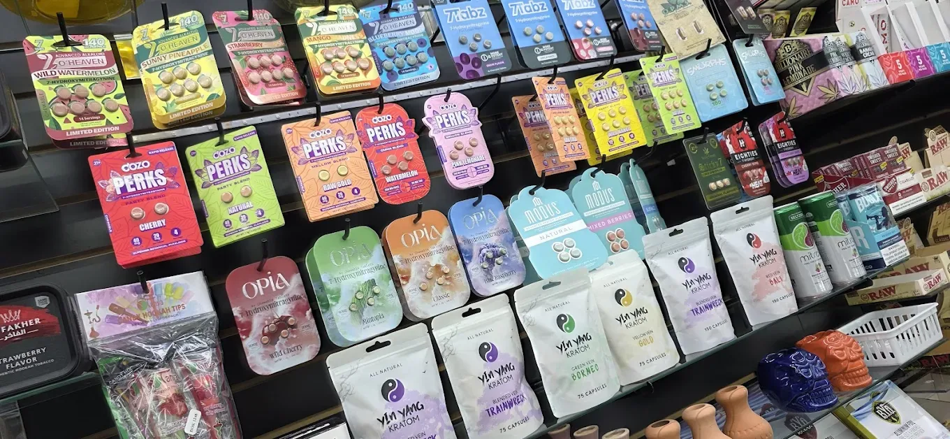 Hanging accessories and air freshener products at Smokey Houston